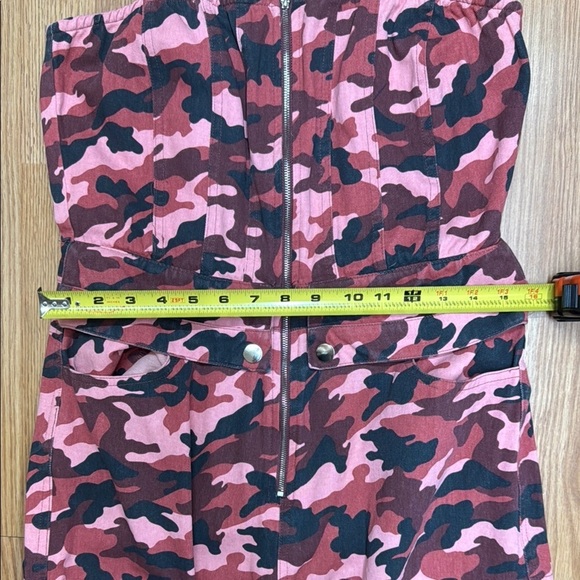 Fashion Nova. Red and Orange Jumpsuit with Wide-Leg Design - Picture 5 of 9